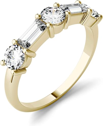 Miniatura 2 de Charles & Colvard Anillo de moda creado de moissanita de 0.197 x 0.079 in de corte escalonado para mujer DEW de 1.15 quilates Cultivado