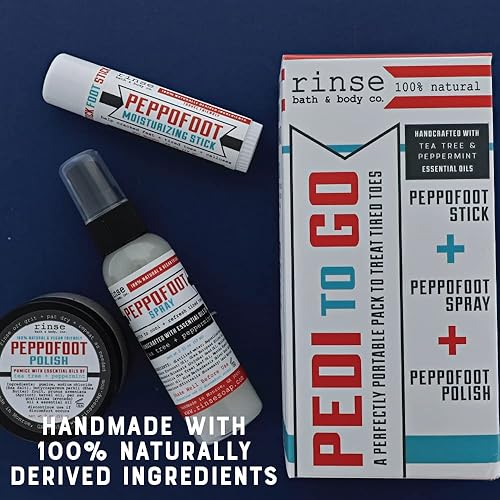 Miniatura 3 de Rinse Bath & Body Peppofoot Home Pedicure Foot Spa Kit - Handmade, Natural Foot Spa Kit  Foot Scrub, Moisturizing Stick and Refreshing Spray  Gluten