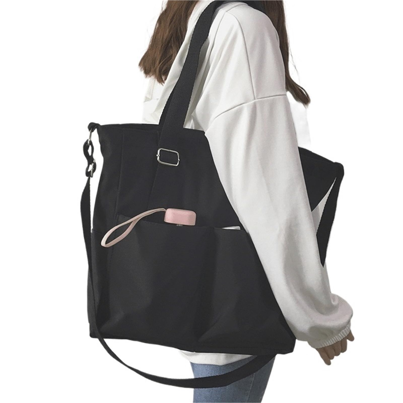 Borsa Tela Borsa in tela di grande capacità, adatta for il trasporto a spalla o a mano singola. Ideale for gli spostamenti quotidiani
