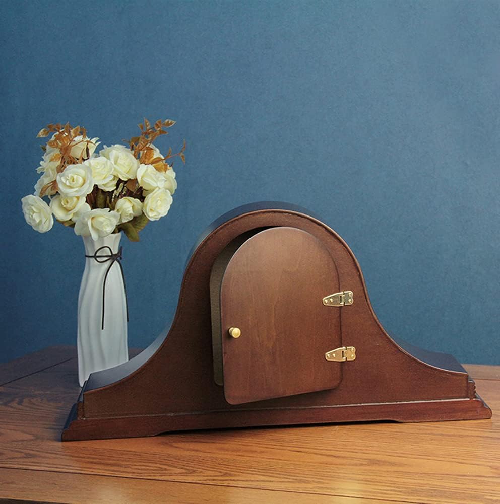 Mantel Clocks, Wood Mantle Clock with Chime Decorative Chiming Mantel Clock Battery Operated Shelf Clock Antique Table Clock