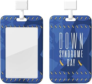 World Down Syndrome Awareness Day Id Card Badge with Lanyard,Name Tag Holder, Hard Plastic Id Protector,Card Case for Staffs Teacher Student Doctor Nurse