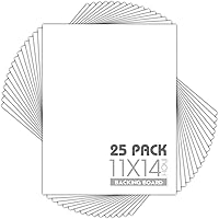 Vista 11 de Mat Board Center, paquete de 25, tableros de respaldo blancos de 5x7 pulgadas, cartón de grosor de 4 capas para soporte trasero