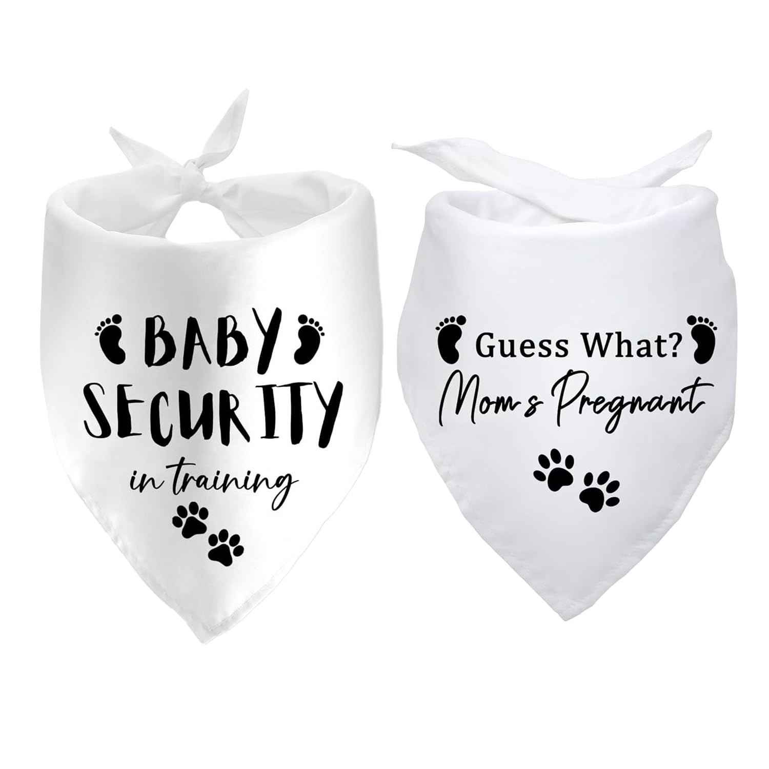 Verazquy 2Pcs Pet Dog Bandana,Puppy Scarf Kerchief Pregnancy Engagement Announcement Wedding Photo Prop Adjustable Triangle Bibs Washable Cotton Handkerchief Pet Accessories for Small Medium Dogs