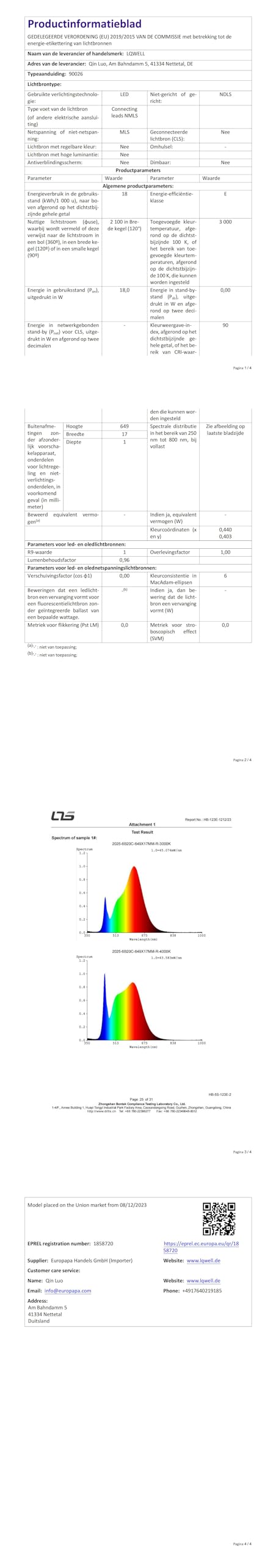 LQWELL® Lampa Sufitowa LED, Wodoodporna Lampa Łazienkowa IP44 Okrągła Płaska 18W 3000K 1980lm Cienka Do Salonu Łazienka Sypialnia Kuchnia Piwnica Biuro, 220 * 24mm