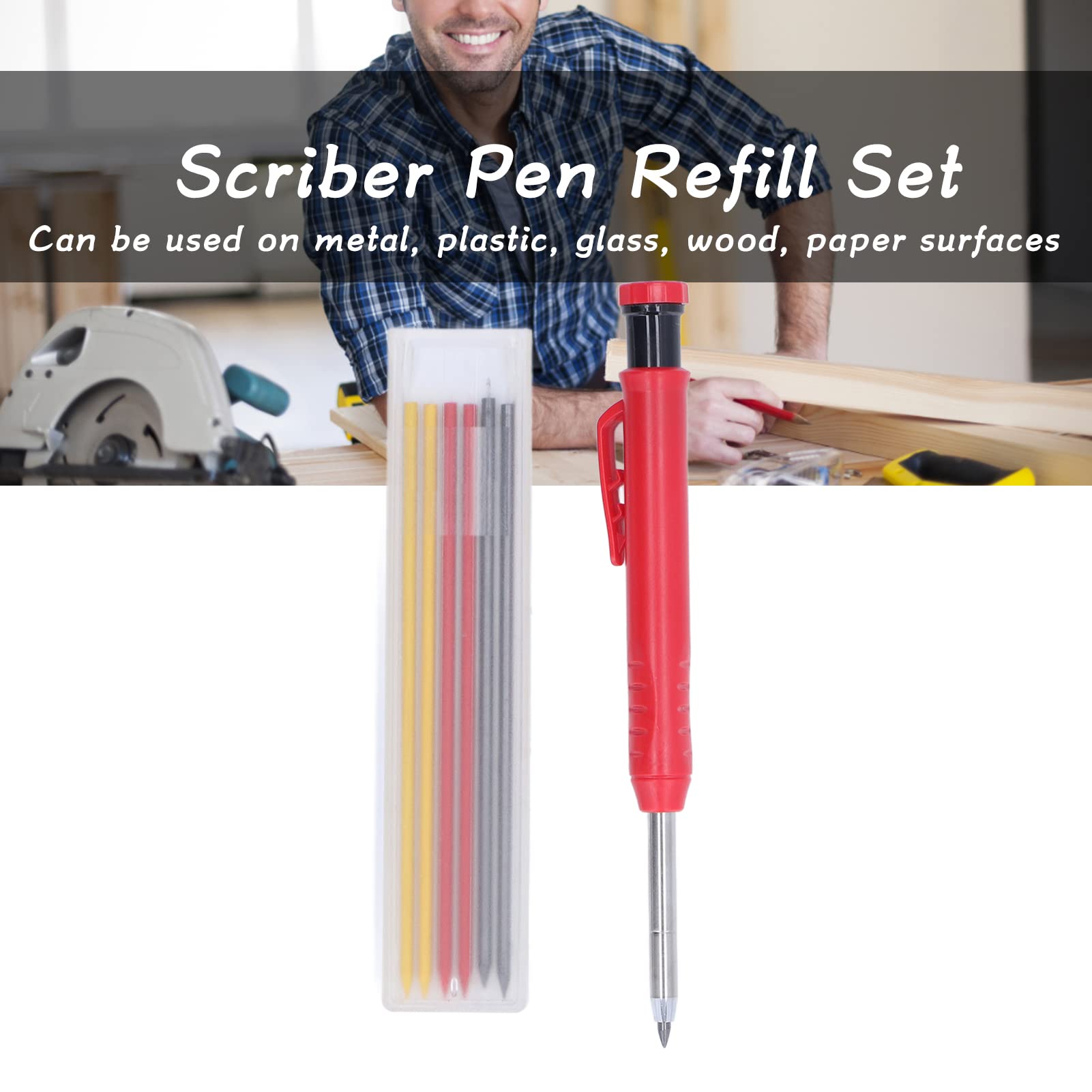 Stylo De Marquage Pour Le Travail Du Bois, Stylo De Marquage Pour Le Travail Du Bois, Pointe En Alliage, Outil De Traçage Multifonction, De Pour Le Du