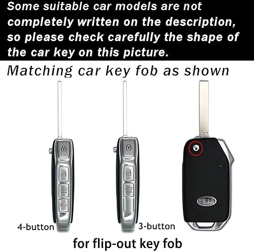 Miniatura 2 de ontto Llavero de 4 botones para llave plegable Kia Flip Remote Metal Car Key Holder Funda de silicona para Seltos Forte Sportage Seltos K5 Soul
