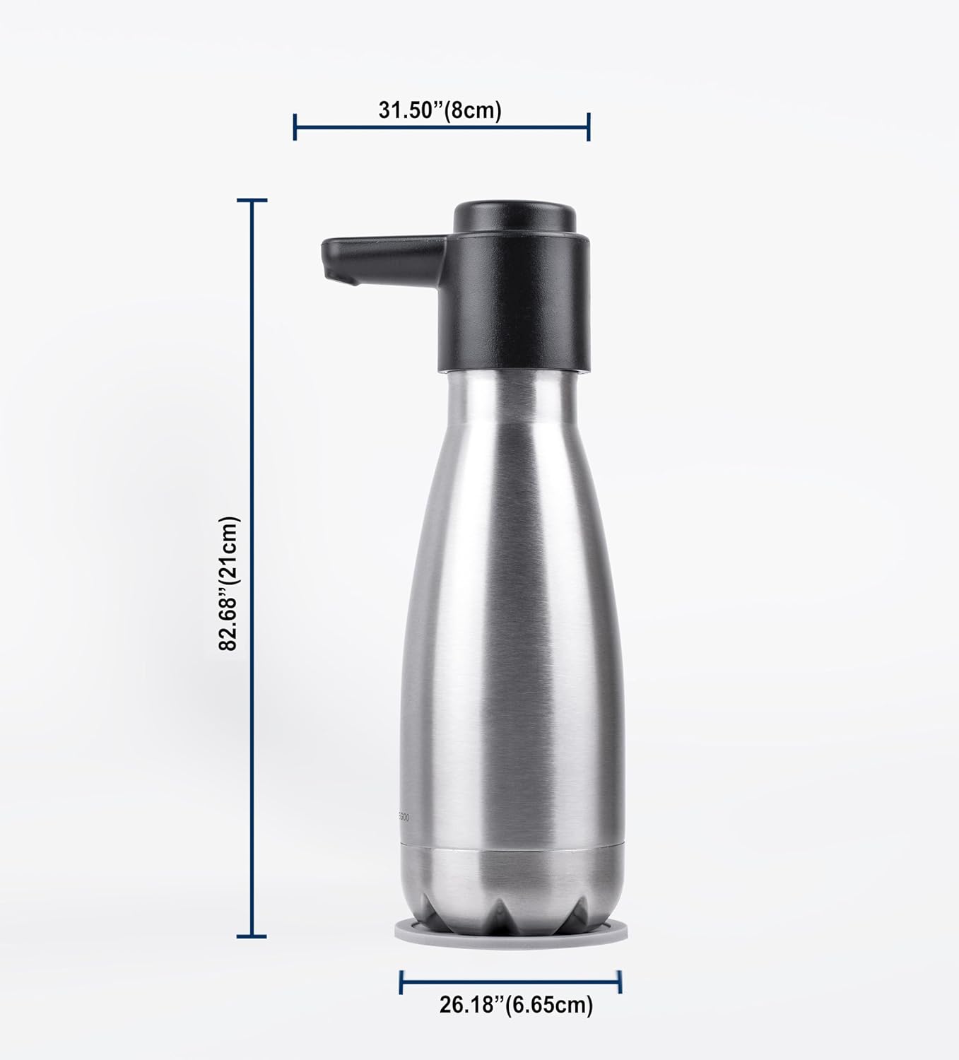 Stainless Steel Soap Dispenser, 13.53 fl oz Refillable Manual Pump Bottle for Dish and Hand Soap, Countertop Liquid Soap Dispenser with Non-Slip Pad for Kitchen and Bathroom