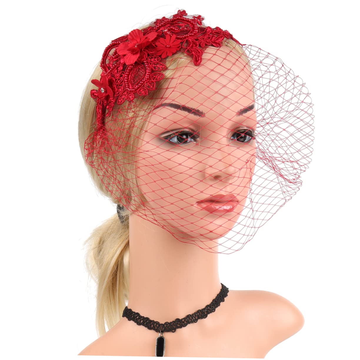 5 Stück Mesh Spitzen Stirnband Hochzeitsschleier Für Bräute Weiße Braut Haarspange Bridcage Brauthut Netz Teeparty Haar Make Up Stirnbänder Fascinator Hut Mit Schleier