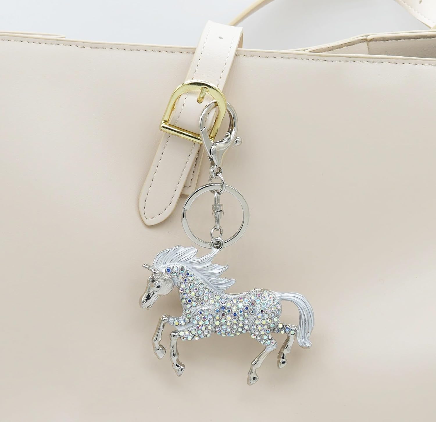 Animal Pendant Key Chains Ring Crystal Bling Turtle Whales Horse Elephants Koala Flamingos Owl Frogs Keychain for Women Girls - Image 6