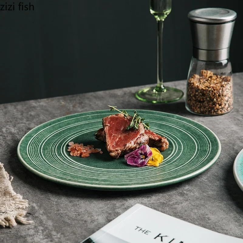 Dessert Plates Creative Ceramic Flat Plate Steak Plate Dessert Plate Snack Plate Display Plate Dessert Plate