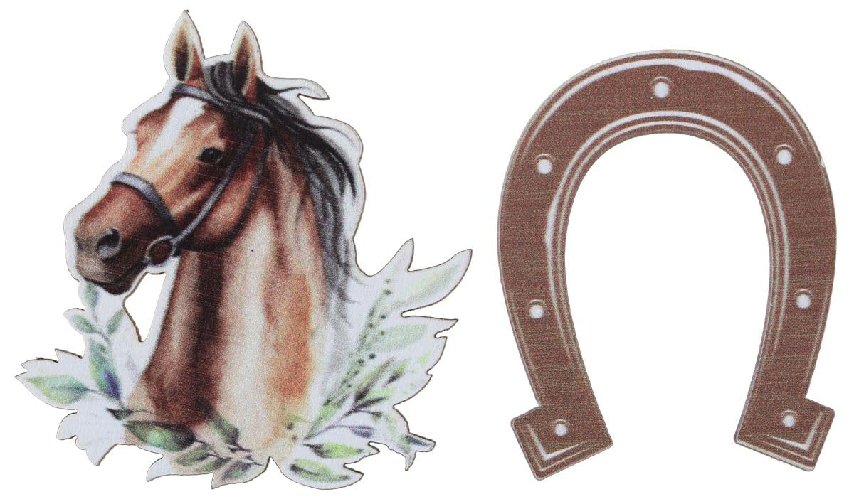 Decoration Anniversaire Cheval Confettis Cheval & Fer à Cheval - Lot De 100 - Décoration Fête Western, Anniversaire Enfant, Mariage - Carton Haute Qualité Confettis Fer à Cheval