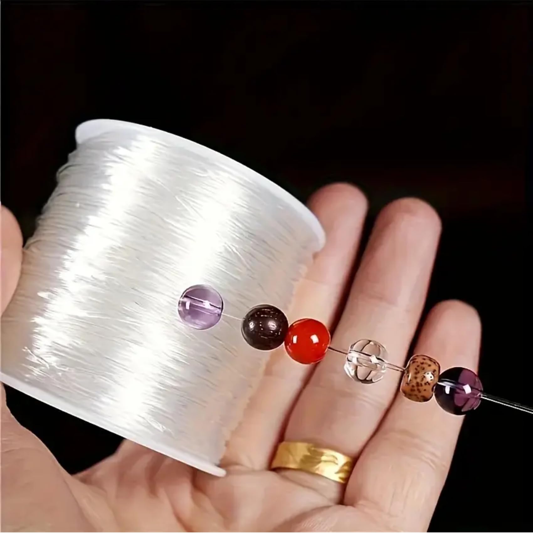 PulGos πππ Pack-π Crystal Elastic Cordβ1.0mm |Round Beading Thread for Bracelet Necklaces DIY Handmade Jewelry Making |Strong & Durable Spool for Crafting Flexible String for Beads & Accessories 3
