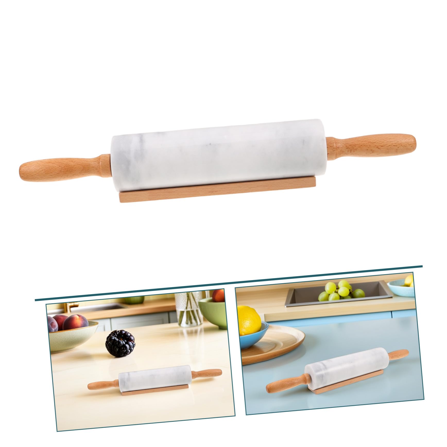 3 Piezas Rodillos de Mármol para Hornear sin Mango Antideslizantes para Masa Fondant Repostería Herramienta Ergonómica y Fácil de Limpiar Uso Doméstico y Profesional