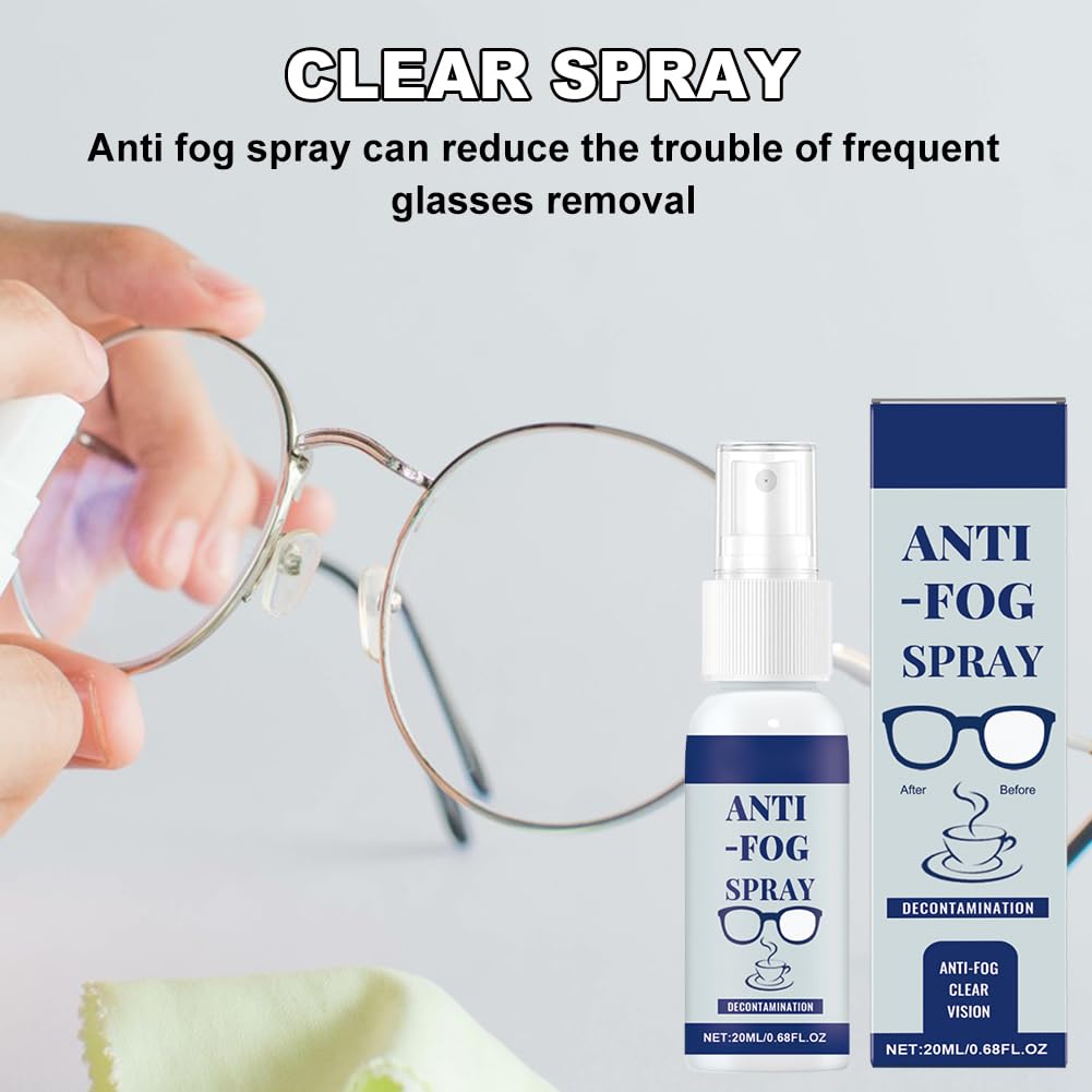 Spray Antiappannante Occhialini,20ml Anti Fog Spray,Spray Antiappannamento,Spray Anti-Appannamento per Occhiali,per Maschere Sub e Occhialini Nuoto