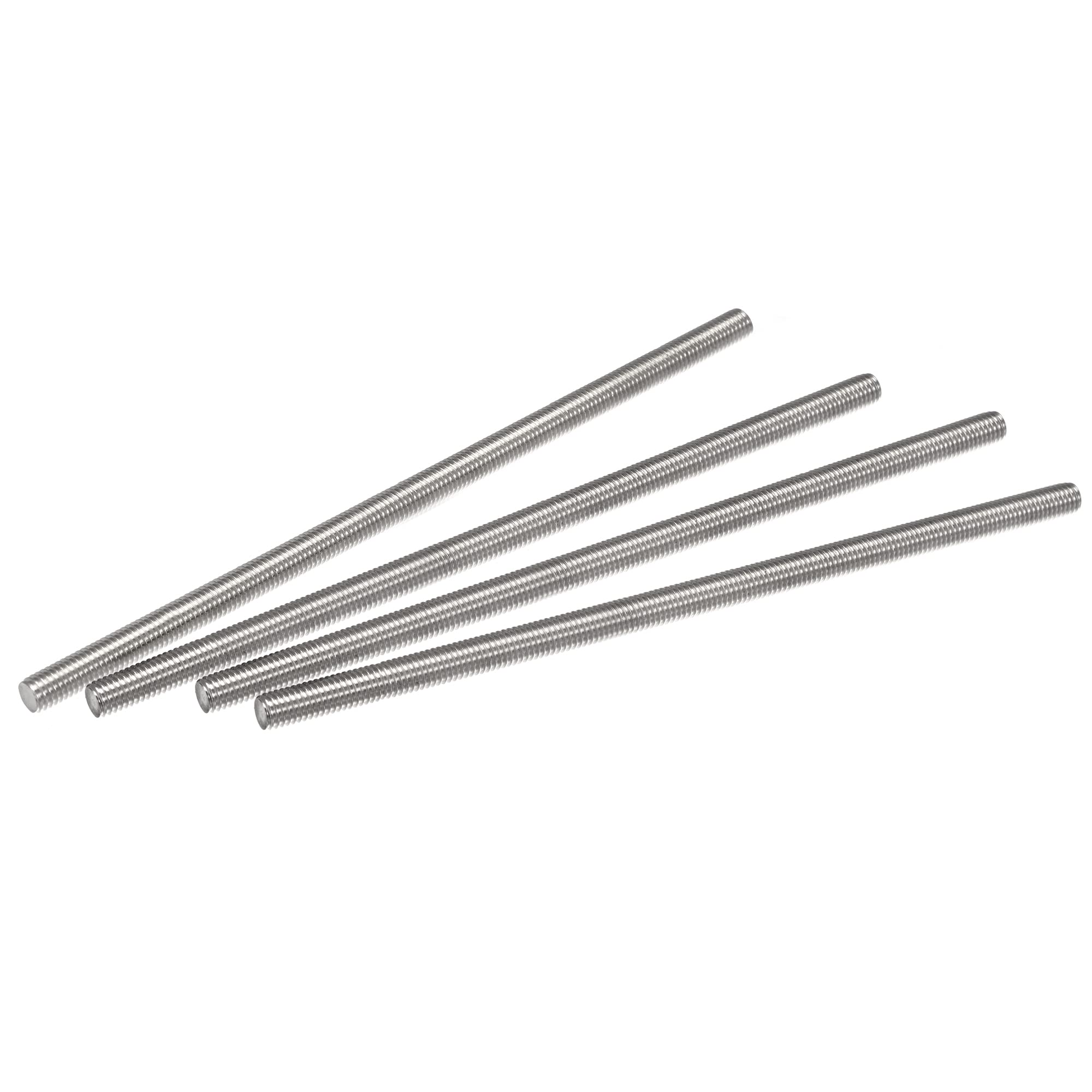 uxcell 4Pcs M8 x 200mm Fully Threaded Rod 304 Stainless Steel Right Hand Threads