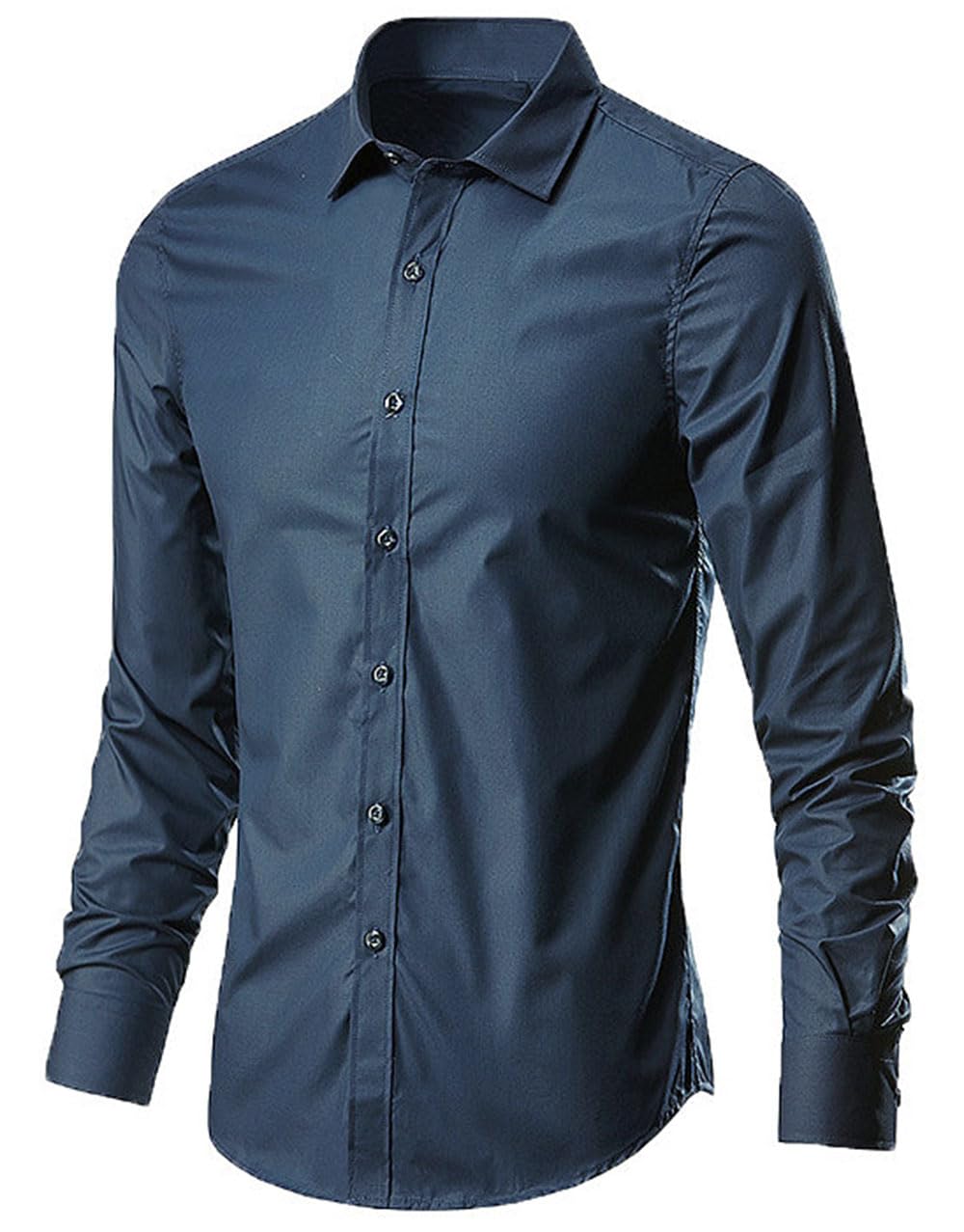 Maiyifu-GJ Mens Long Sleeve Dress Shirts Casual Business Button Down Shirts Stretch Slim Fit Dress Shirt for Men