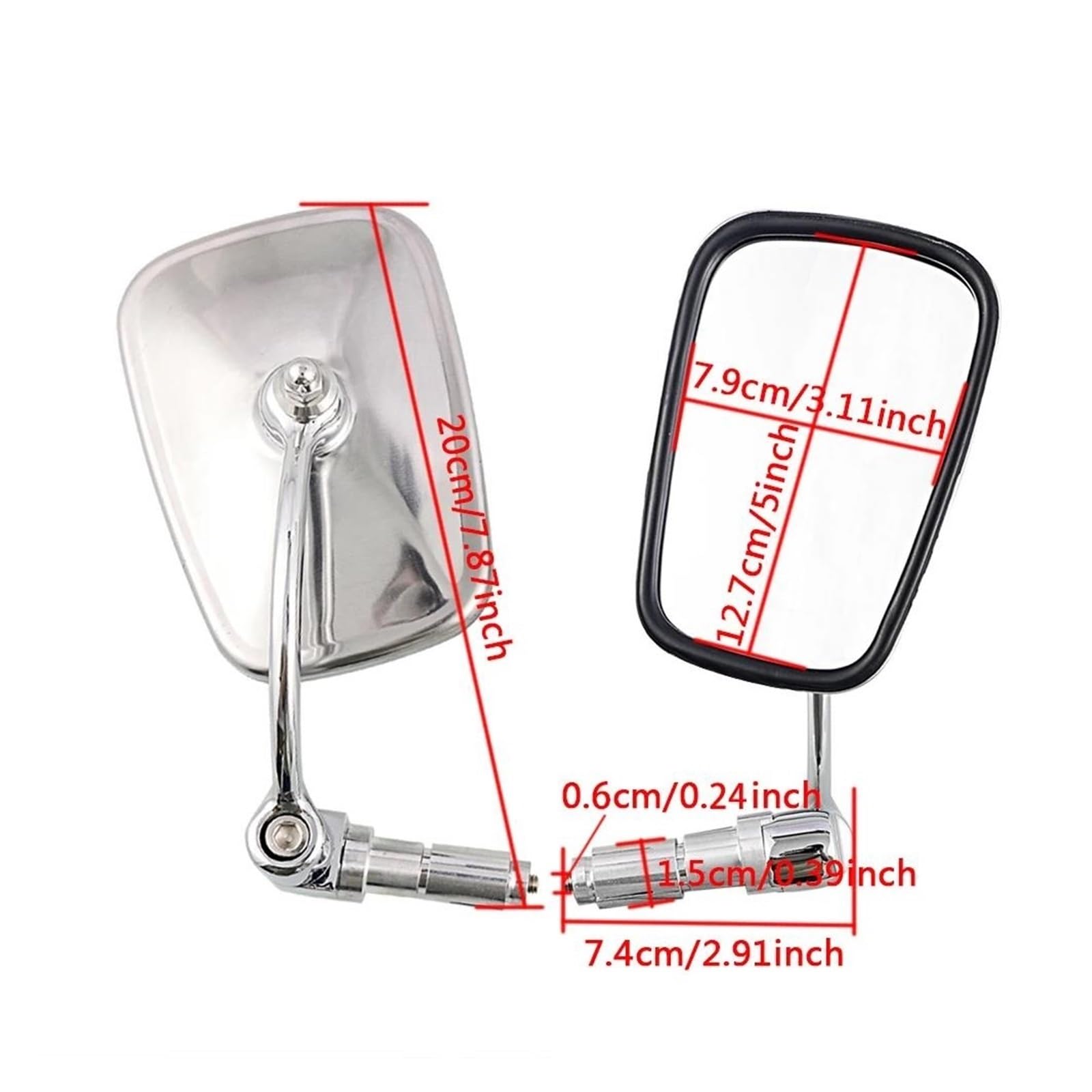 rétroviseurs réglables Universal Motorrad Roller Rückspiegel Bar End Seitenspiegel Chopper Chrom Zubehör 2 Stk