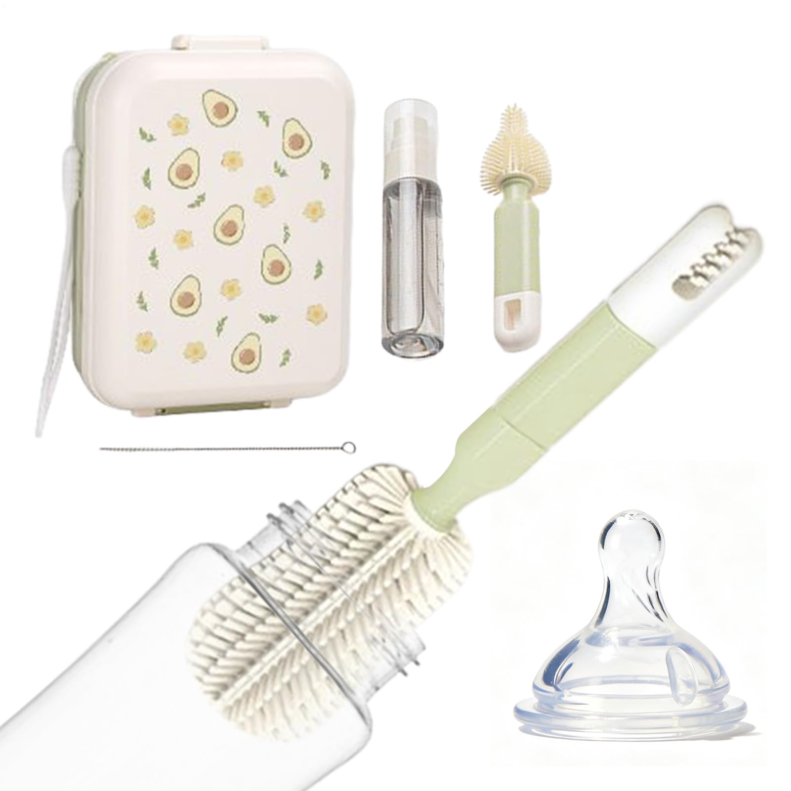 Kit de brosses pour biberons pour nettoyer efficacement les tétines en voyage