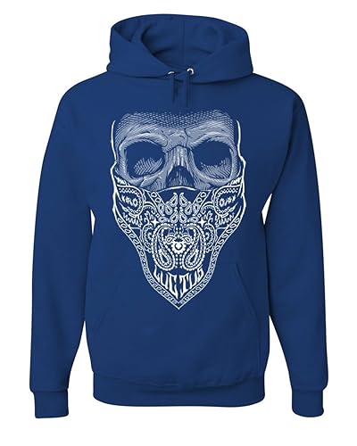 Tee Hunt Bandana Skull Hoodie Badass Gangsta Swag Dead Sweatshirt