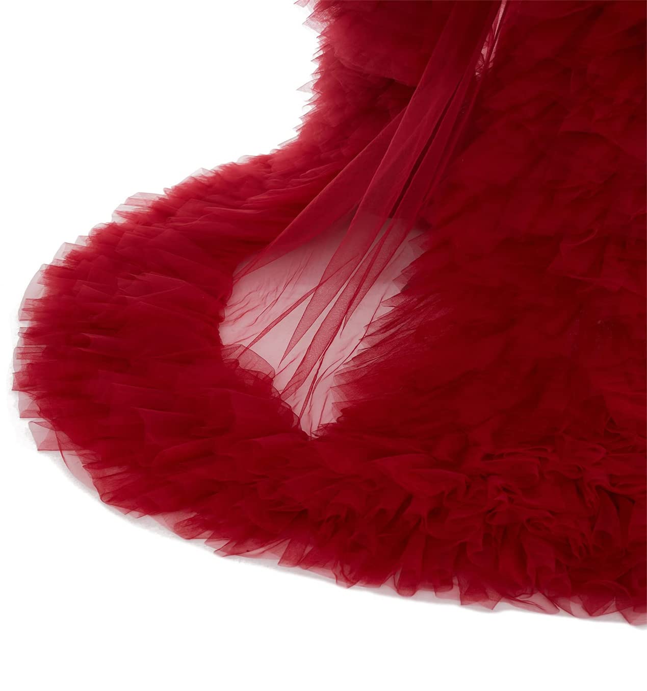 Dressing Gown for Maternity Photoshoot Perspective Sheer Long Robe Puffy Tulle Robe Sheer — view 5