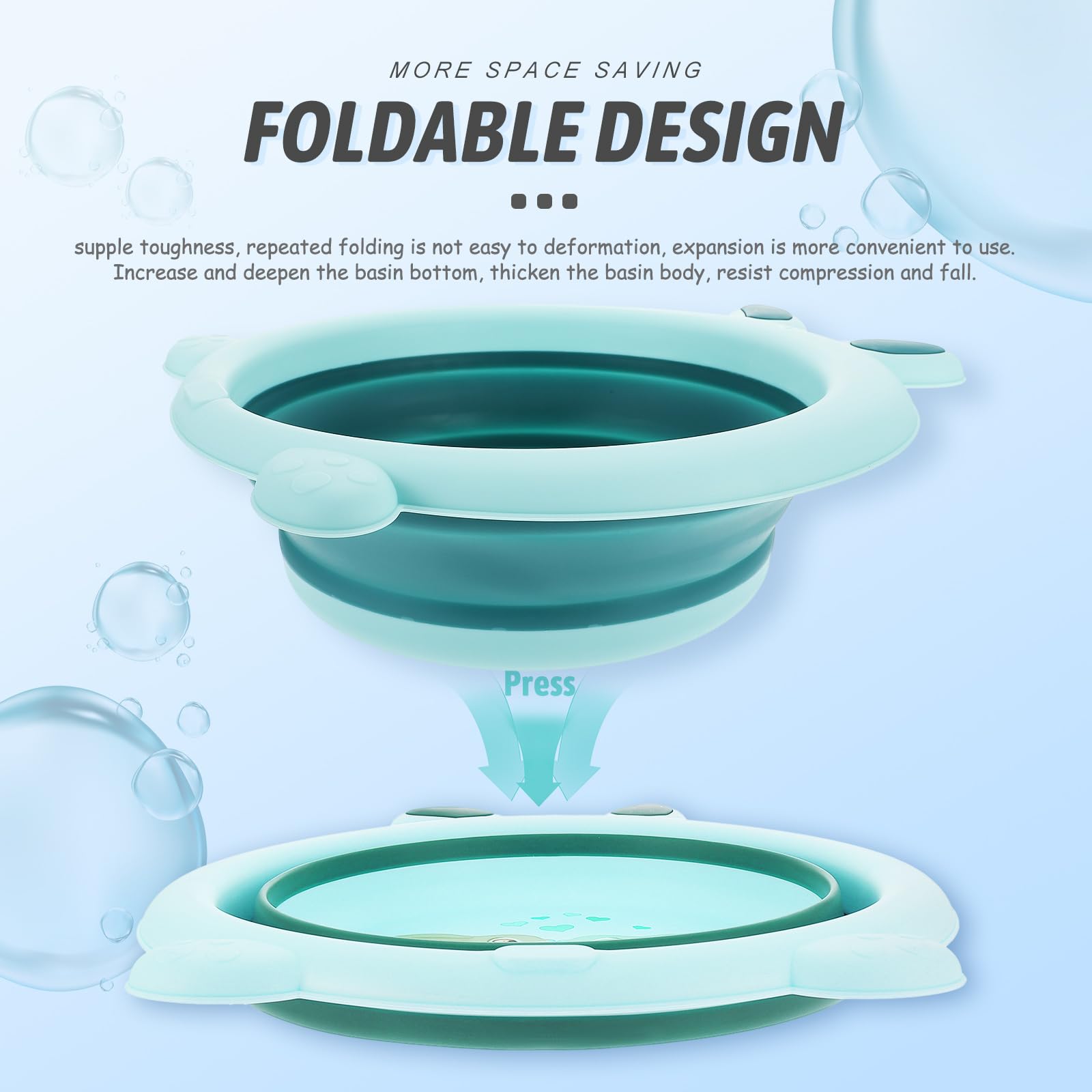 PRETYZOOM Zusammenklappbares Baby Waschbecken Tragbares Fußwaschbecken Kompaktes Babybecken Für Babypflege Und Reisen 13.39X12.20X3.94 Zoll