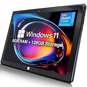 Fusion5 10" Windows 11 Tablet - Ultra Slim Windows Tablet PC - 8GB RAM, USB 3.0, Micro HDMI, Full HD Display, 5MP & 2MP Cameras, Expandable Storage