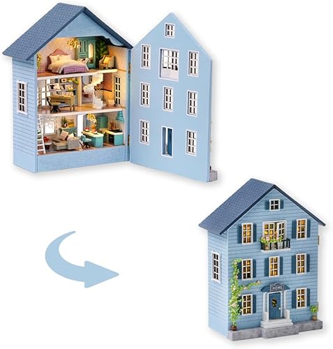 TuKIIE Kit de casa de muñecas en miniatura con muebles, a escala 132, habitación creativa abierta y cerrada, mini casa de muñecas de madera para disponible en Yaxa Colombia