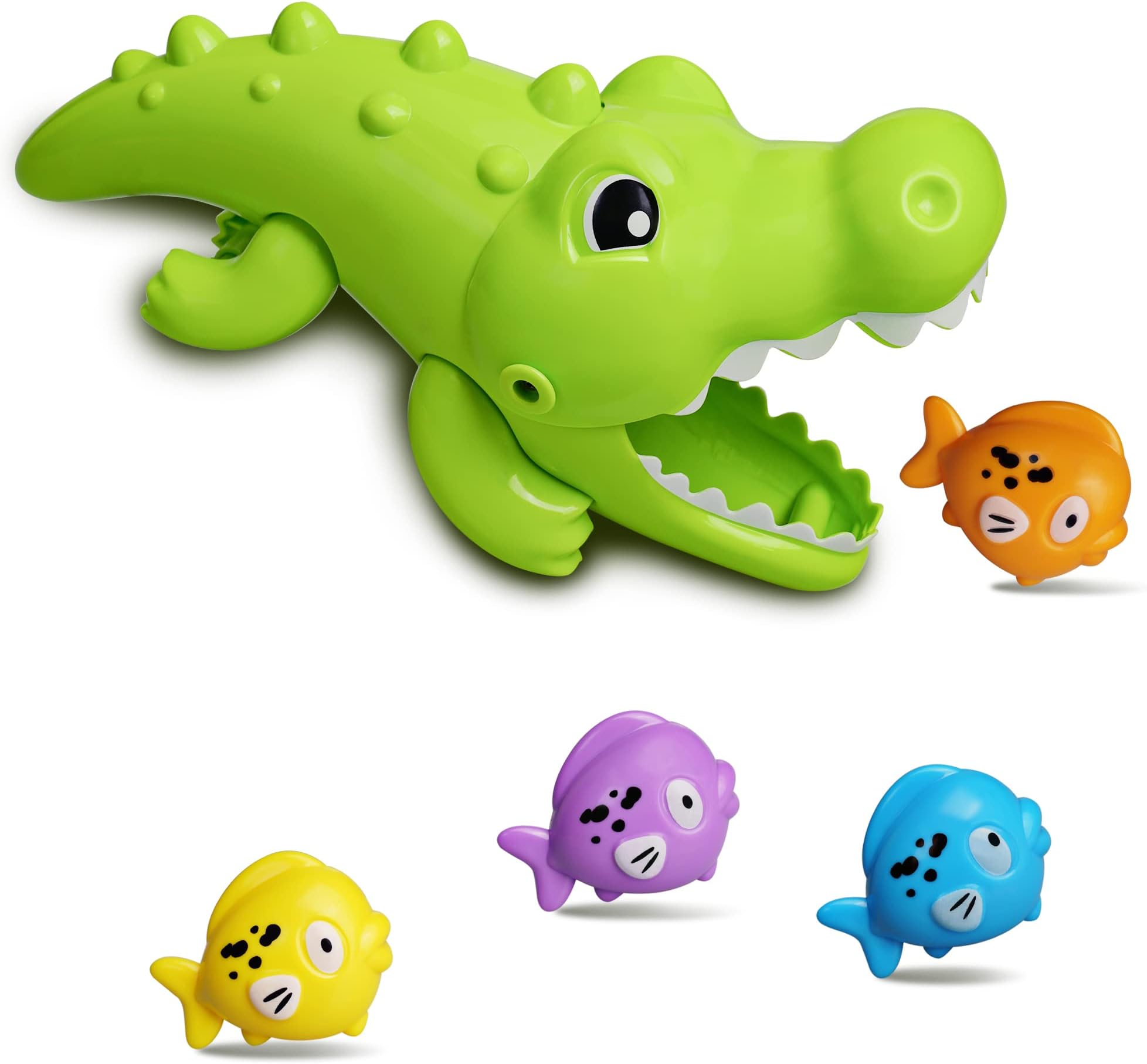 LiKee Baby Bath Toy Catching Fishes Game Swimming Pool Water Play Gift for Bathtub Shower Beach Infant Toddlers Kids Boys Girls Age 3+ Years Old (Alligator)