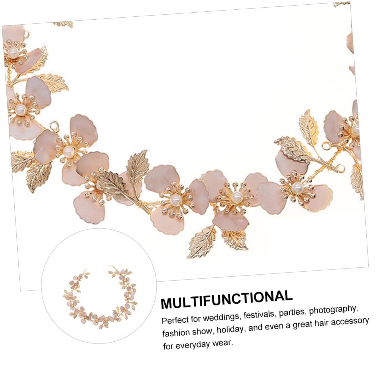 FOMIYES 3piezas Accesorios Cabello De Novia Perlas Tocado Floral Elegante Para Bodas Especiales Decoración Cabello De Novia