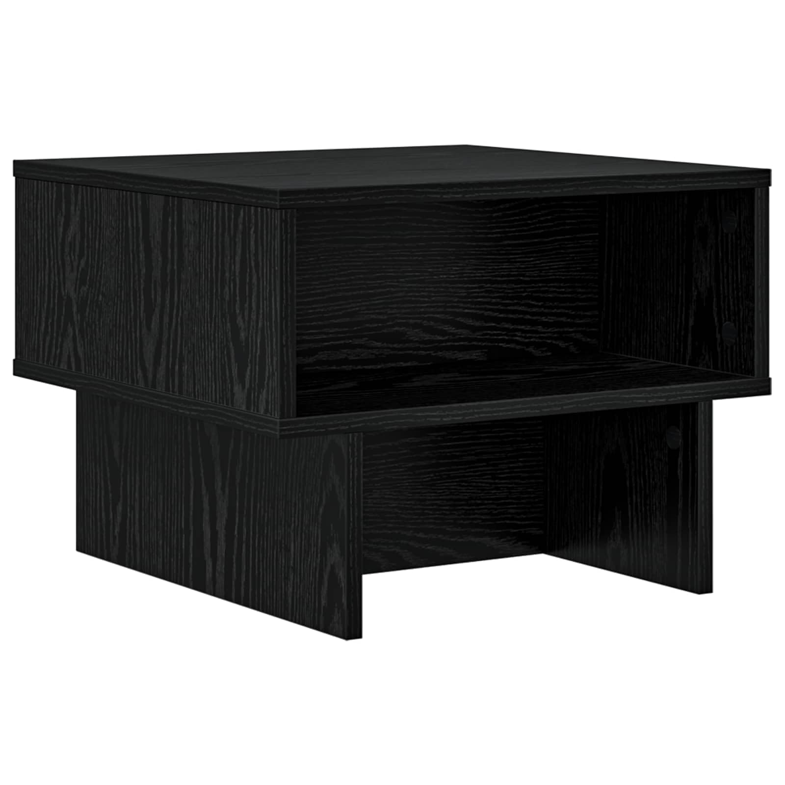 Table basse chêne noir petite table de salon rectangulaire 35cm