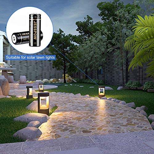 Jesspow 18500 Battery, Imr 18500 Rechargeable Li-Ion Battery 1600Mah 3.7V For Flashlight, Solar Garden Light And More, 18500 Rechargeable Solar Batteries With Button Top (8 Pack) #TOP4