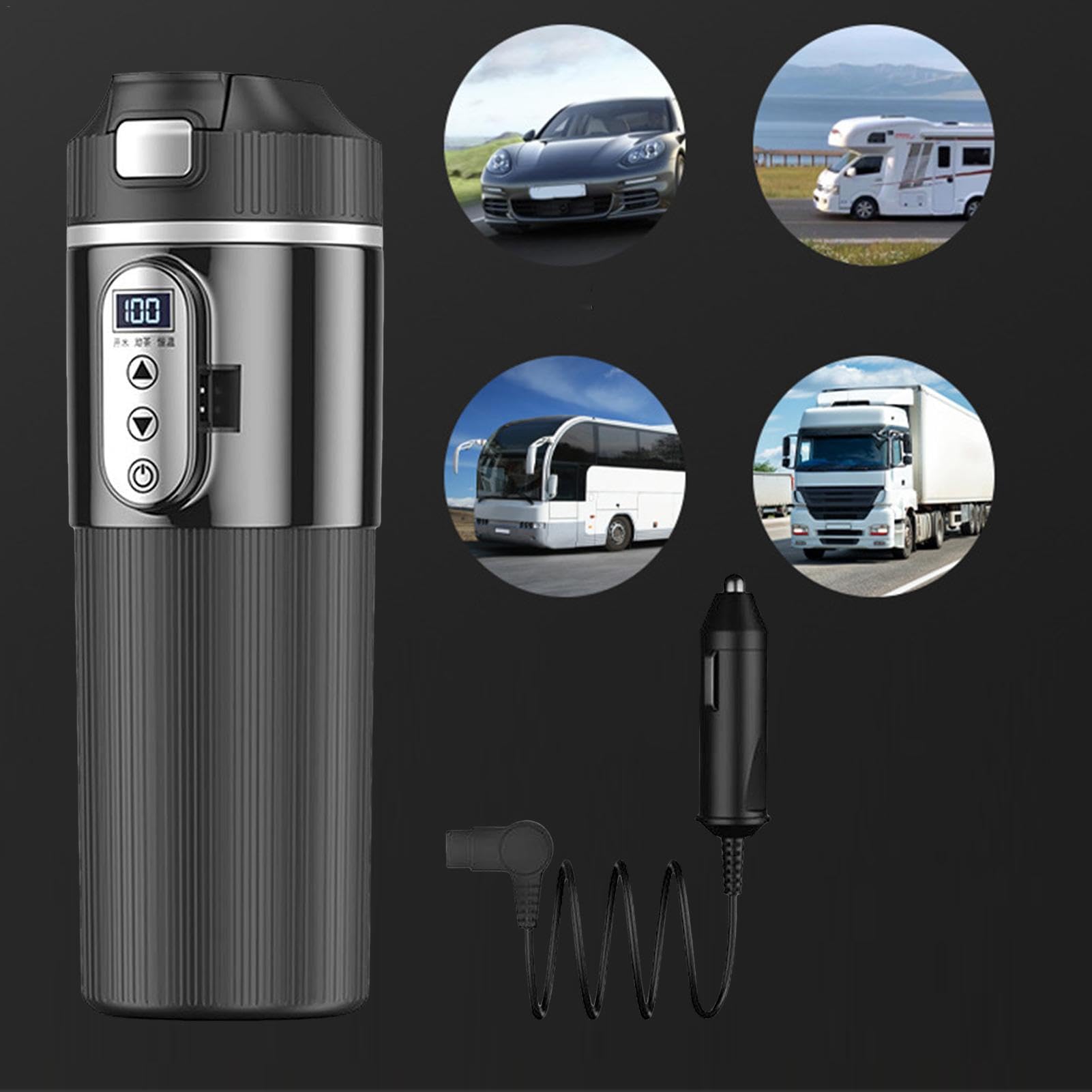 Camping Coffee Heater, kubek samochodowy na gorące napoje, kubek podróżny