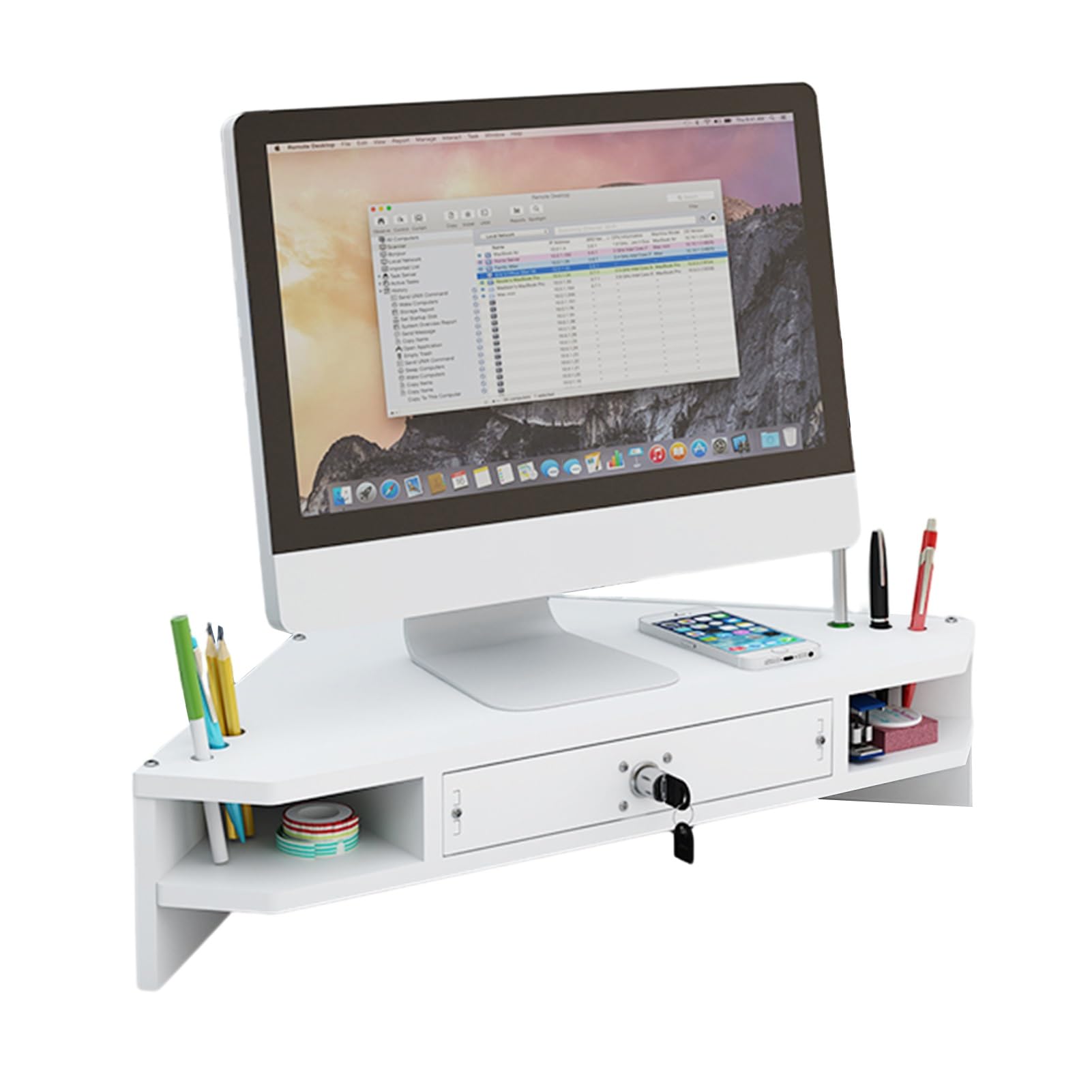 Support de moniteur à 2 niveaux pour libérer de l'espace et ranger votre petit bureau