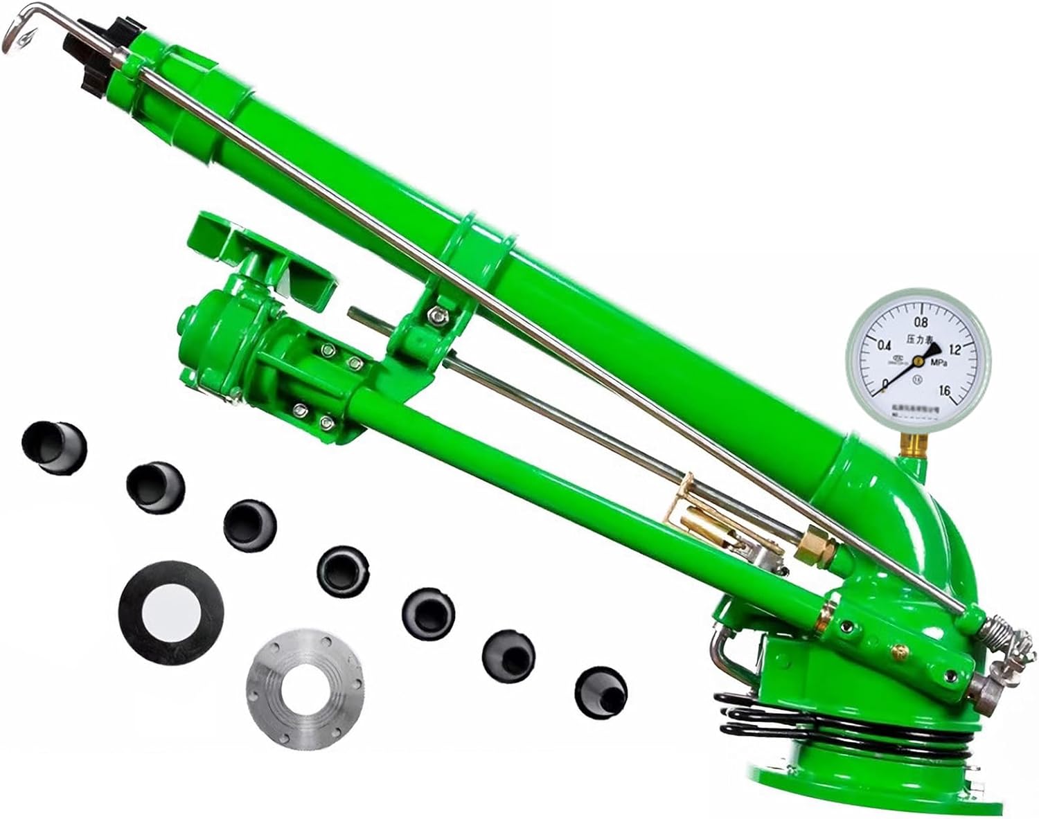 2" Farm Irrigation Sprinklers, Tripod Sprinkler with Pressure Gauge, 360°Adjustable Large-Area Watering Spray, Flange Connection, for Farmland, Farm Irrigation, Industrial Dust Removal