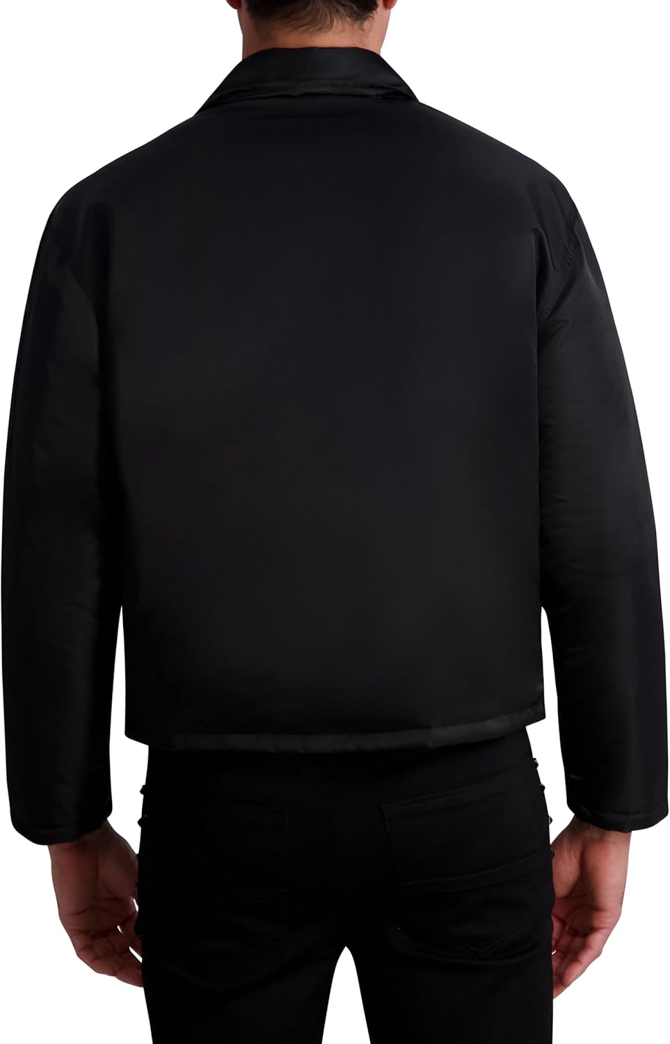 KARL LAGERFELD mens Chest Pocket Exposed Zipper Puffer Jacket - Image 3