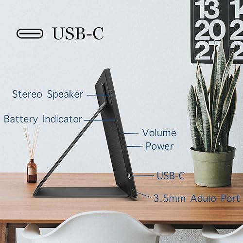 Vista 11 de AOC 16T2 15.6" Full HD (1920 x 1080) Monitor IPS portátil con función táctil, entradas USB-C y Micro HDMI, batería incorporada, altavoces estéreo