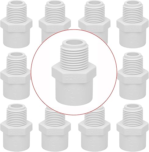 Miniatura 30 de Paquete de 20 Niples de PVC de 3/4 Pulgada con Rosca Macho, Adaptador Conector de Acoplamiento (Macho x Macho) 3/4" PVC NPT Acoplamiento de Rosca