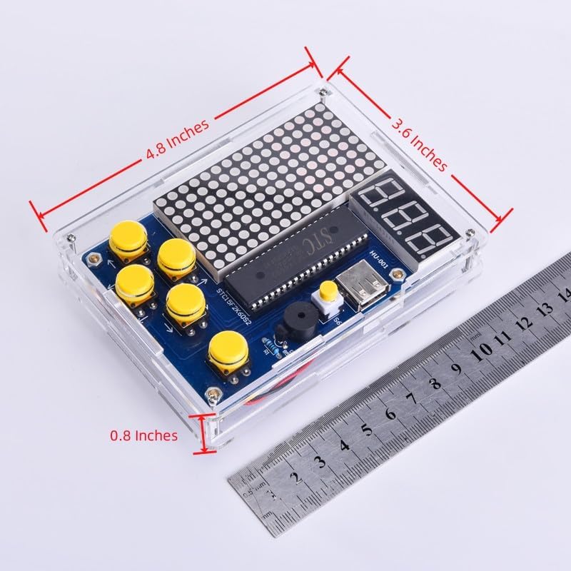 Miniatura 7 de Kit de práctica de soldadura de consola de juegos electrónica DIY, juegos retro 4 en 1, pantalla de matriz LED, proyecto de práctica de soldadura