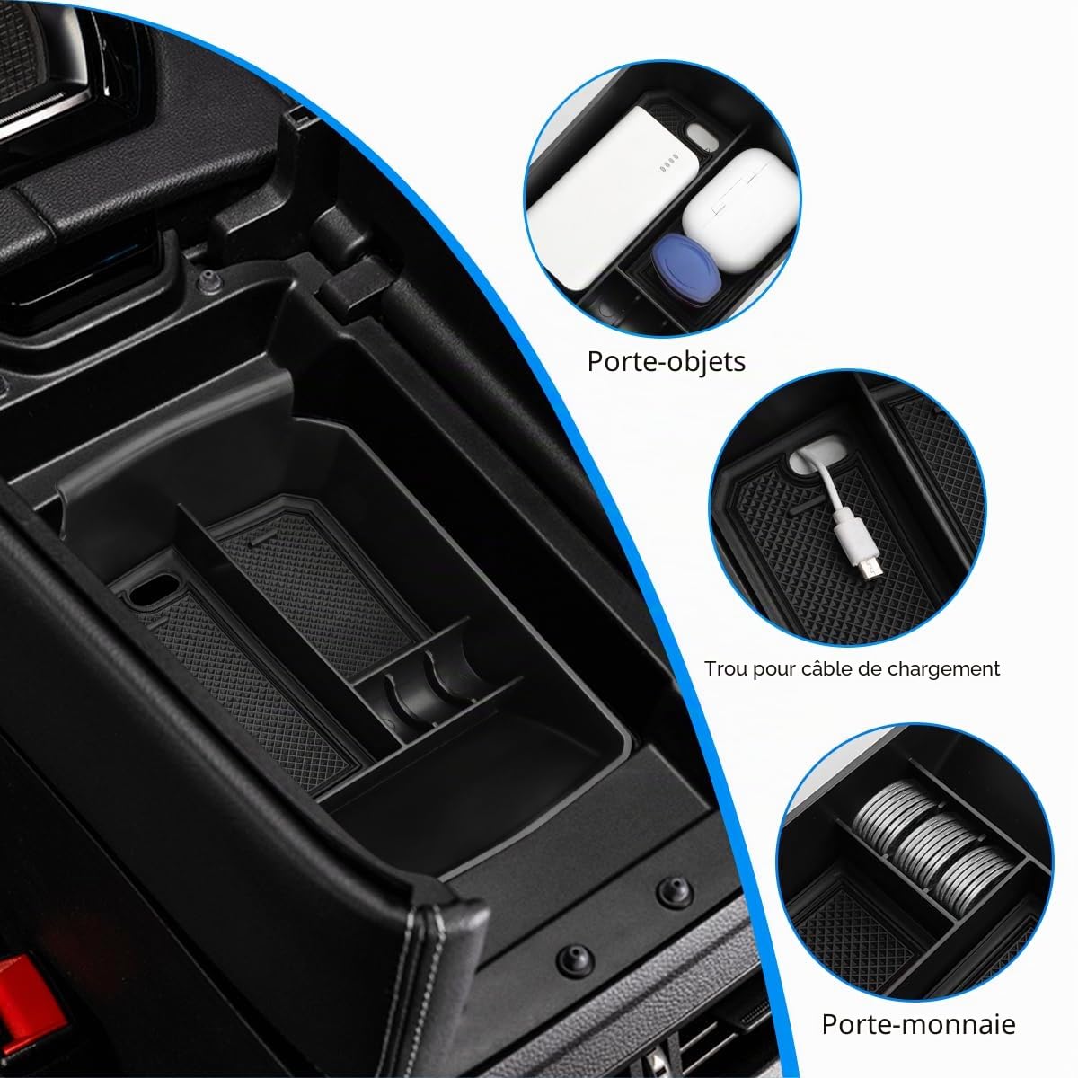 Boîte de rangement pour console centrale compatible avec 2023 2024 2025 2026 AUSTRAL Accessoires Accoudoir Plateau Boîte à gants Rangement