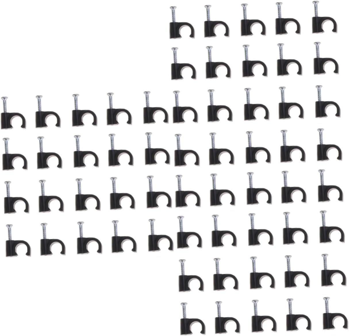 NOLITOYExtension Cord Outdoor 300 Pcs Coaxial s Cable Wall Clip Cable Staples Coax s Tv Mounts Wall s Black Cable Ties Cord Cable Organizer Wire Staples Steel Wire Round