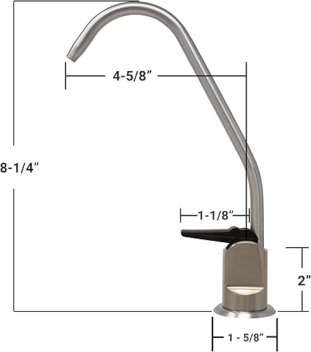 Miniatura 9 de Metpure Grifo de filtración de agua, ósmosis inversa, agua potable de largo alcance, sistema de filtración de agua sin espacio de aire, boquilla