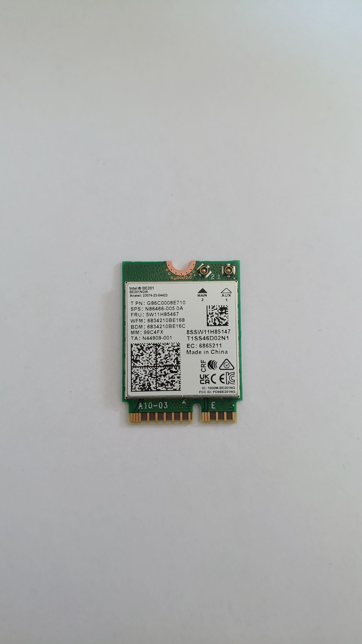Intel Adaptateur Wi-Fi 7 M.2 1216 2x2 Tri-bande BT 5.4 pour ordinateur portable