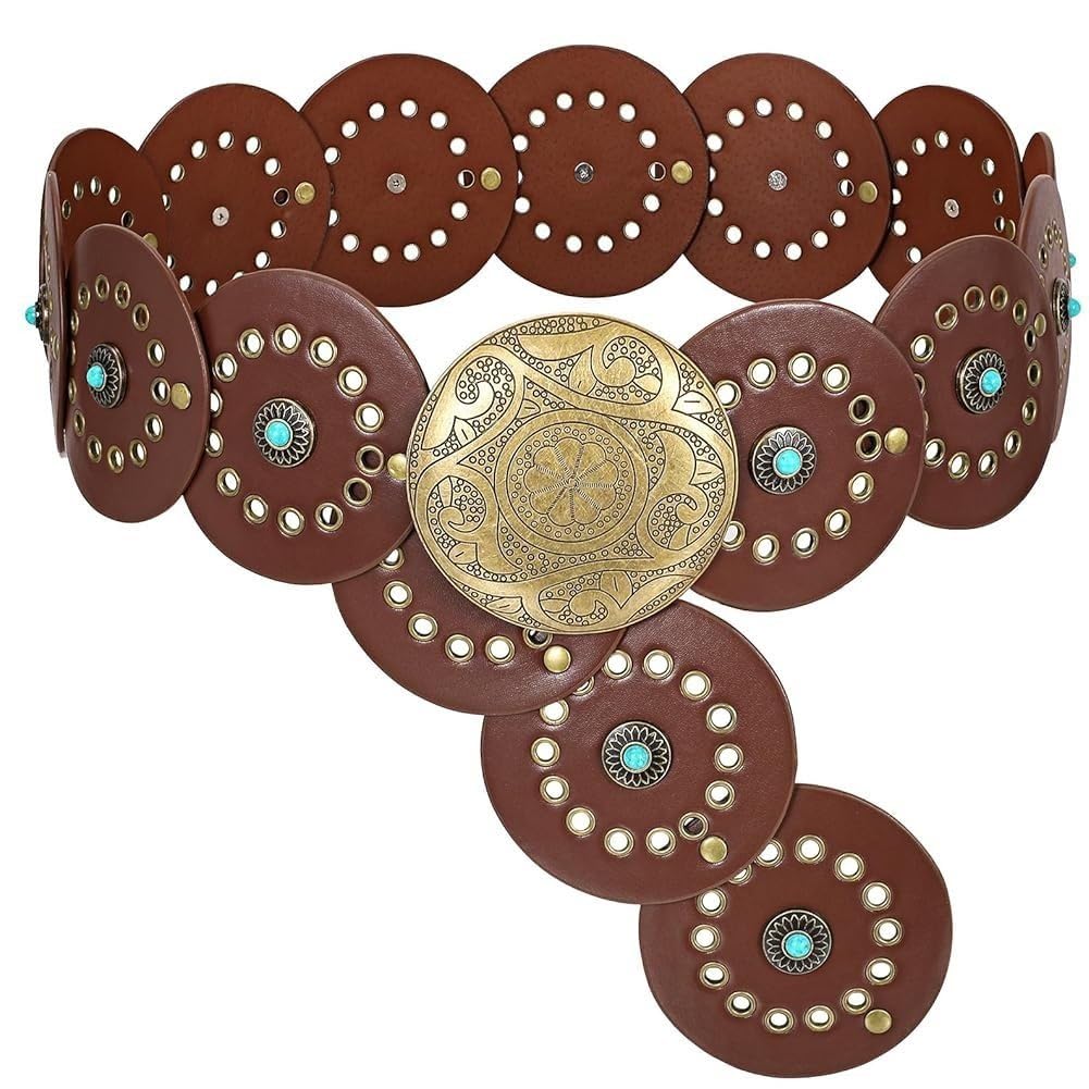 Ceinture large en cuir véritable style western bohème chic pour sublimer vos robes