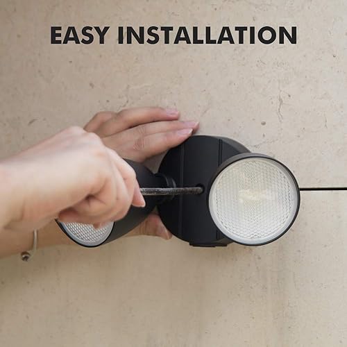 Miniatura 8 de LUTEC 6222B Proyector LED exterior de cabezal doble, 2500 lúmenes 32 vatios, diseño de metal puro, luz de seguridad de pared impermeable de 5000 K