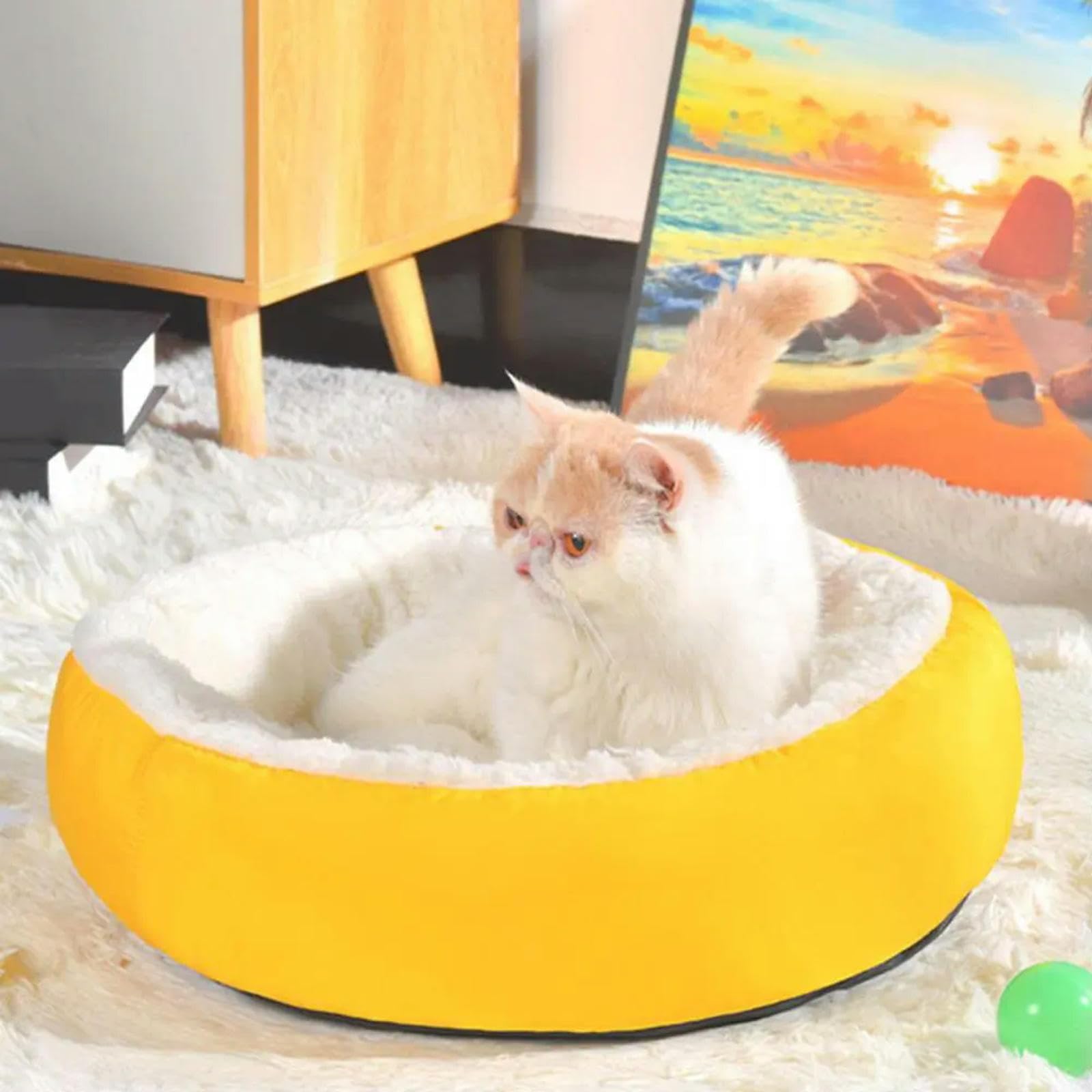 MdybF Letto per Cani Peluche Rotondo Cat House Caldo Confortevole Cat Bed Medium Piccolo Kennel Dog Divano Bed Pet Calming Dog Forniture da Letto Accessori