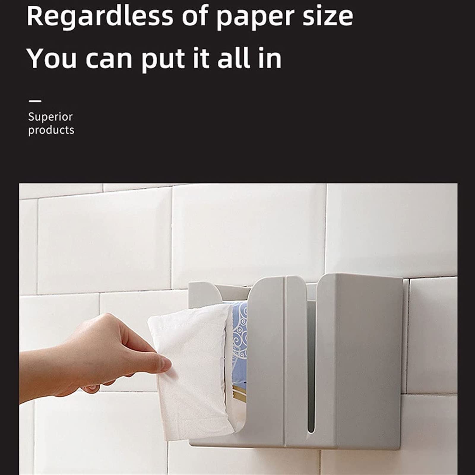 Portarrollos de papel higiénico Portarrollos de papel higiénico for baño, caja de pañuelos multifunción montada en la pared, sin perforaciones, soporte for papel higiénico, accesorios de baño, estante
