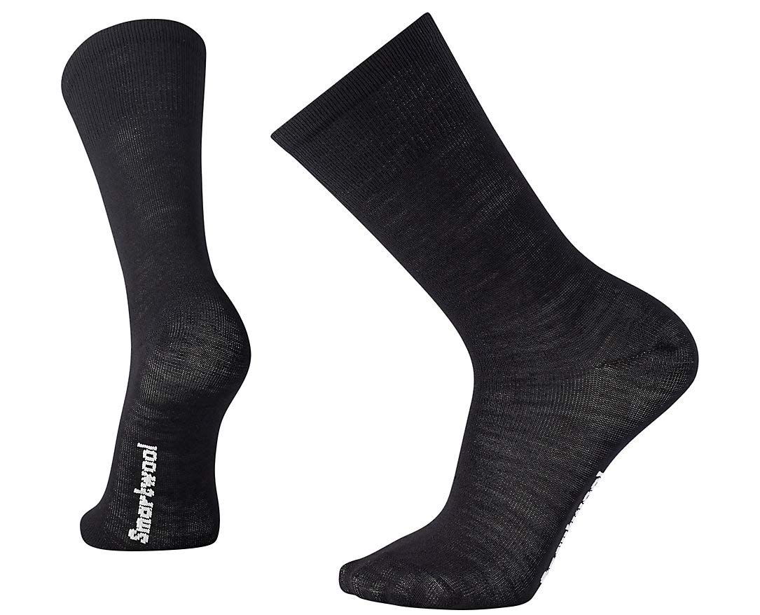Men Women Adult Hike Liner Crew Socks-Black, 13-19 cm