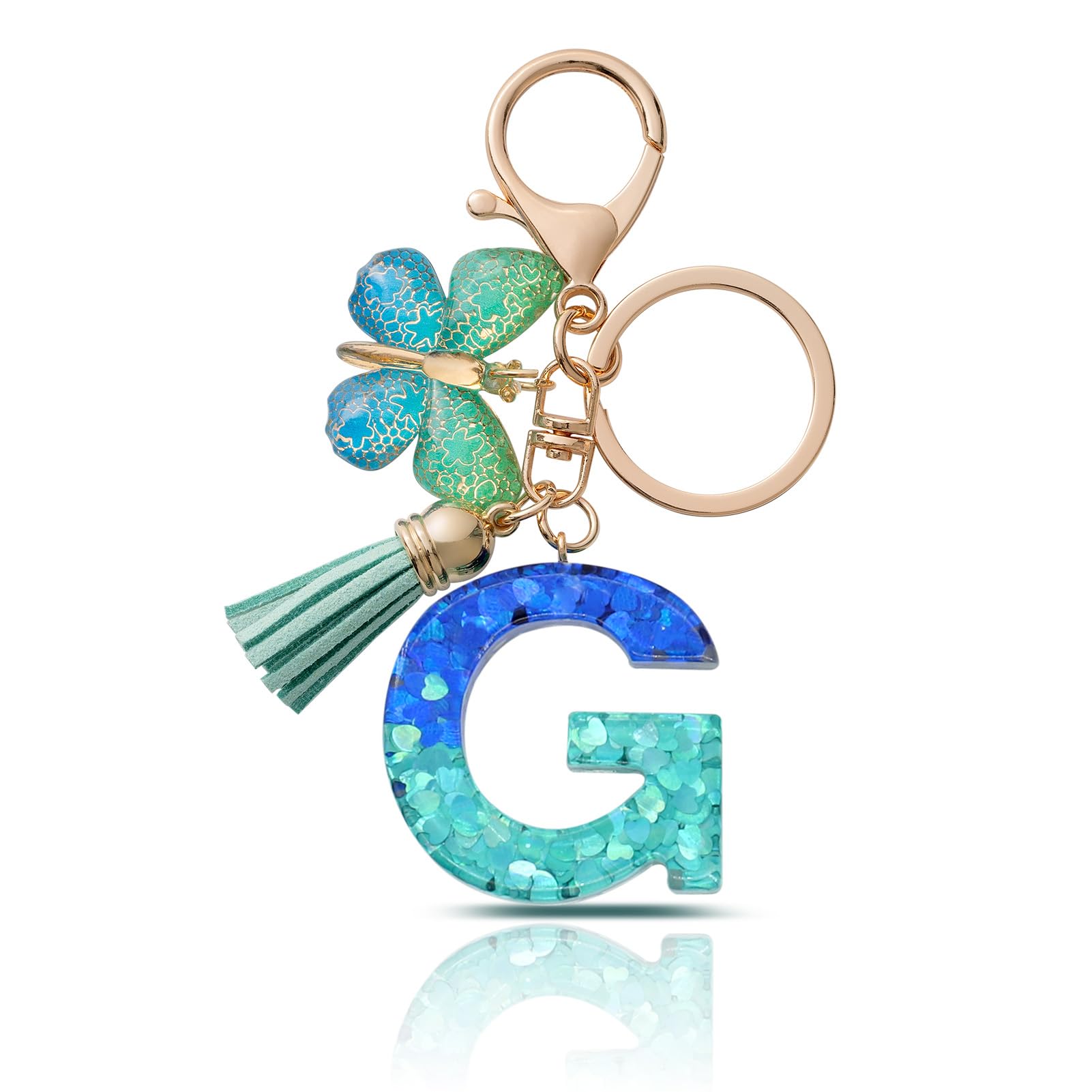 CHUQING Schlüsselanhänger Buchstabe Mädchen Schlüsselanhänger mit Anfangsbuchstaben Schmetterling Keychain Letter Geschenke für Frauen Damen