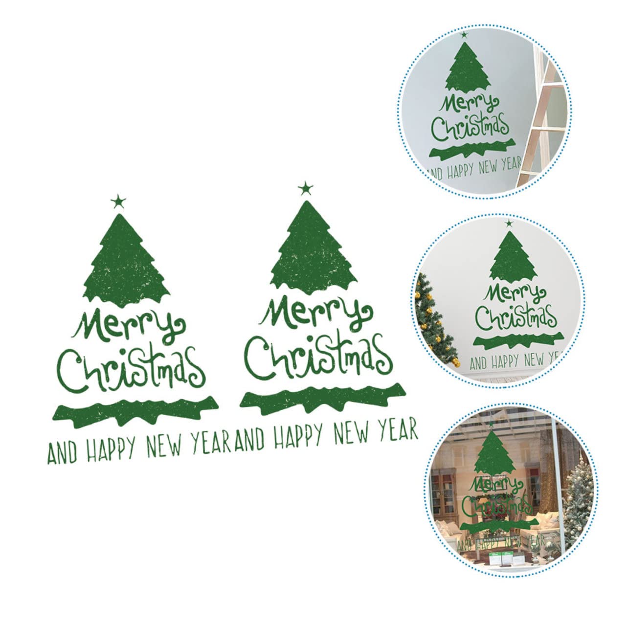 IMIKEYA 8 Blätter Wandtattoo Weihnachtsbaum Weihnachtsbaum-fensterfolie Winterfensteraufkleber Weihnachtliche Wandtattoos Weihnachtsdekorationen Für Schlafzimmer Weihnachtswand Pvc Green