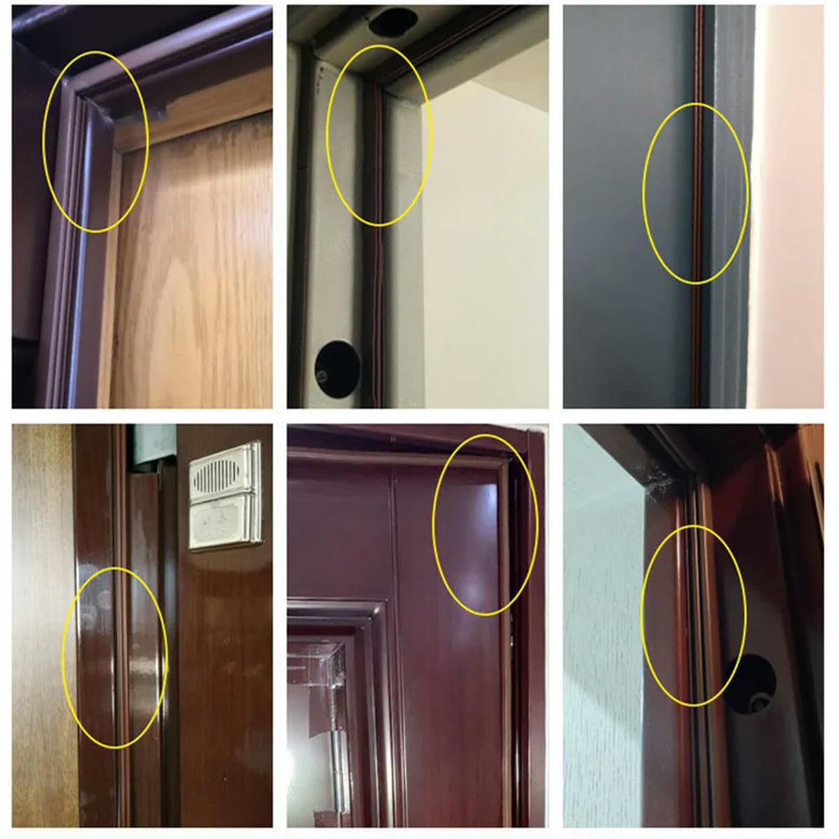 Striscia di tenuta in gomma siliconica da 6 m, autoadesiva, per porte e finestre, insonorizzazione, protezione dagli agenti atmosferici, per bloccare gli spazi, tipo I, nastro isolante, marrone,
